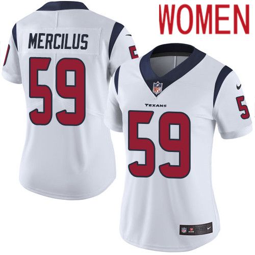 Women Houston Texans #59 Whitney Mercilus White Nike Vapor Limited NFL Jersey->women nfl jersey->Women Jersey